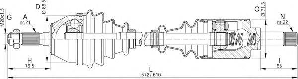 Приводной вал OPEN PARTS DRS6006.00