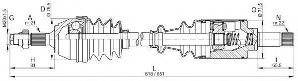 Приводной вал OPEN PARTS DRS6086.00