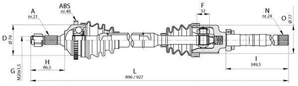 Приводной вал OPEN PARTS DRS6126.00