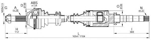 Приводной вал OPEN PARTS DRS6138.00