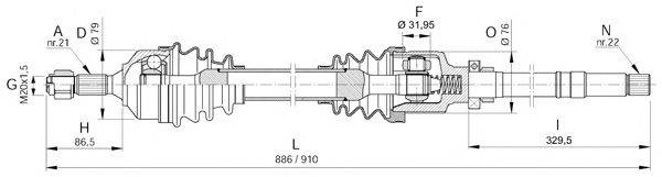 Приводной вал OPEN PARTS DRS6154.00