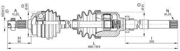 Приводной вал OPEN PARTS DRS6159.00