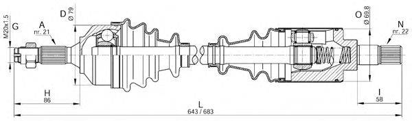 Приводной вал OPEN PARTS DRS6160.00