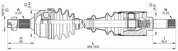 Приводной вал OPEN PARTS DRS6161.00