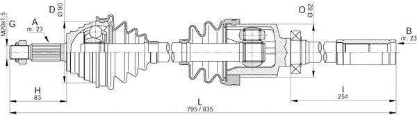 Приводной вал OPEN PARTS DRS6167.00