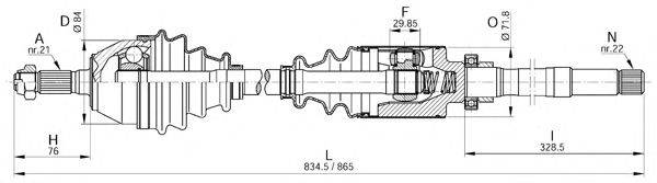 Приводной вал OPEN PARTS DRS6184.00