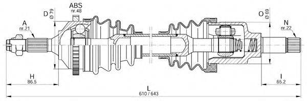 Приводной вал OPEN PARTS DRS6194.00