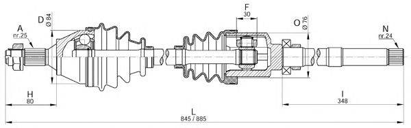 Приводной вал OPEN PARTS DRS6195.00