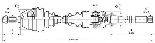 Приводной вал OPEN PARTS DRS6199.00