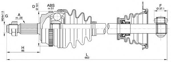 Приводной вал OPEN PARTS DRS6212.00