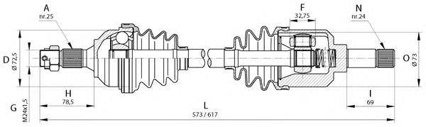 Приводной вал OPEN PARTS DRS6218.00