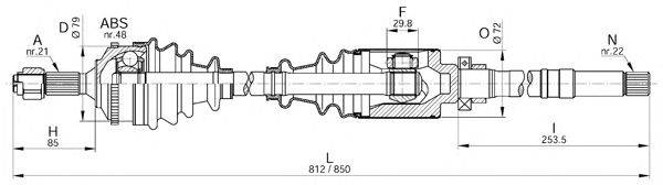 Приводной вал OPEN PARTS DRS6223.00