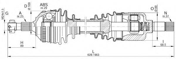 Приводной вал OPEN PARTS DRS6226.00