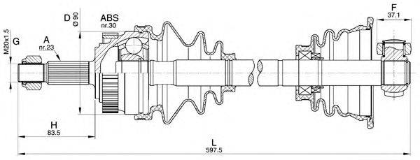 Приводной вал OPEN PARTS DRS6250.00