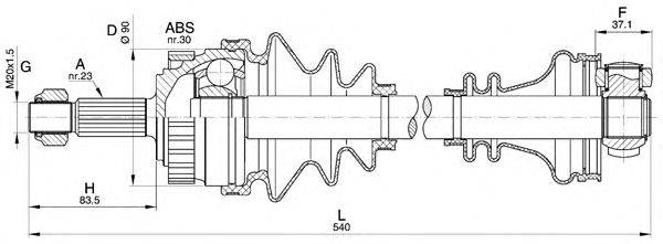 Приводной вал OPEN PARTS DRS6251.00