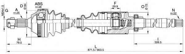 Приводной вал OPEN PARTS DRS6266.00