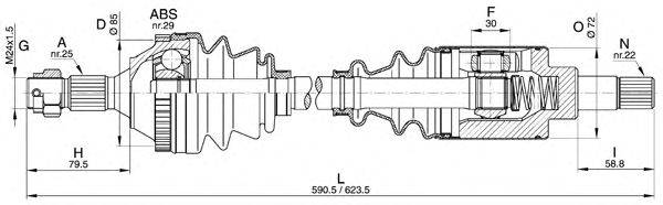 Приводной вал OPEN PARTS DRS6270.00