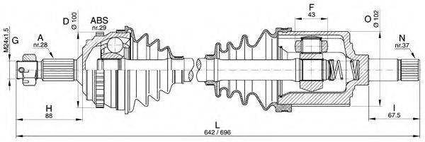 Приводной вал OPEN PARTS DRS6274.00