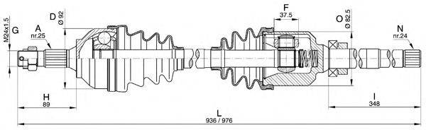 Приводной вал OPEN PARTS DRS6292.00