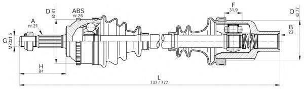 Приводной вал OPEN PARTS DRS6299.00