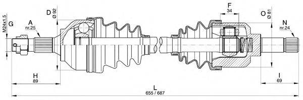 Приводной вал OPEN PARTS DRS6301.00