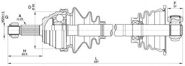 Приводной вал OPEN PARTS DRS6310.00