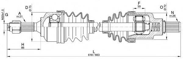 Приводной вал OPEN PARTS DRS6313.00