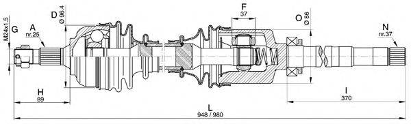 Приводной вал OPEN PARTS DRS6316.00