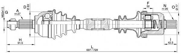 Приводной вал OPEN PARTS DRS6318.00