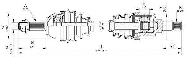 Приводной вал OPEN PARTS DRS6321.00