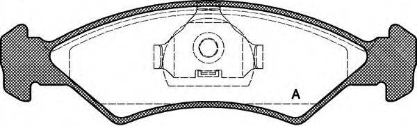 Комплект тормозных колодок, дисковый тормоз OPEN PARTS BPA0168.00