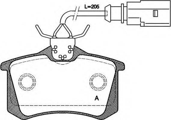 Комплект тормозных колодок, дисковый тормоз OPEN PARTS BPA0263.51