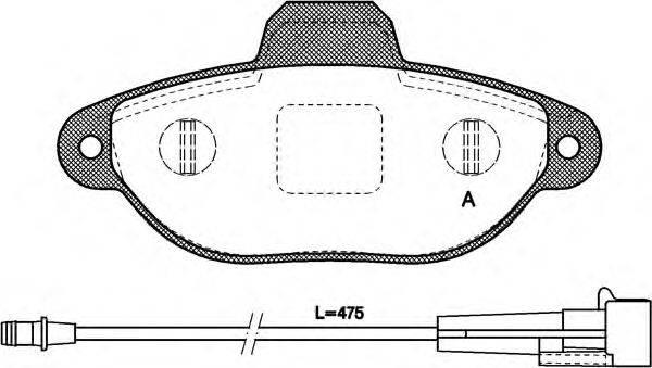 Комплект тормозных колодок, дисковый тормоз OPEN PARTS BPA0414.01