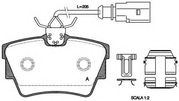 Комплект тормозных колодок, дисковый тормоз OPEN PARTS BPA0591.12