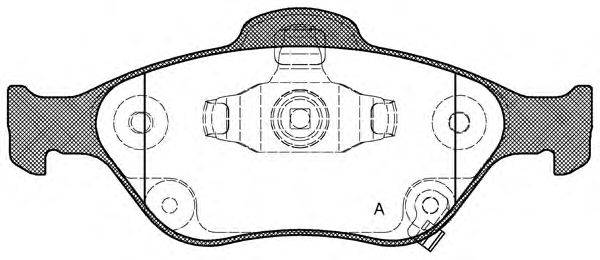 Комплект тормозных колодок, дисковый тормоз OPEN PARTS BPA0766.12