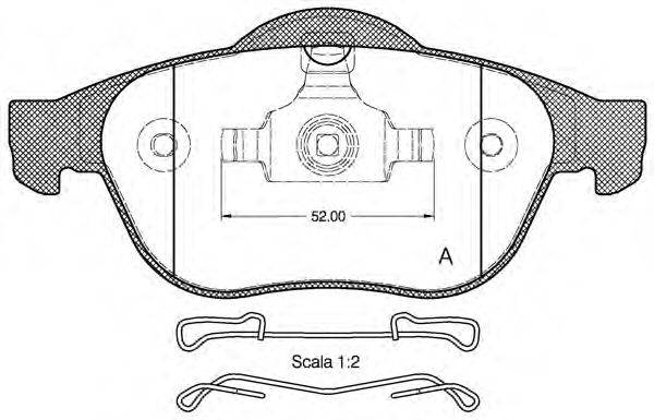 Комплект тормозных колодок, дисковый тормоз OPEN PARTS BPA0843.10