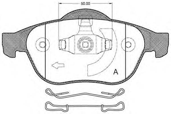 Комплект тормозных колодок, дисковый тормоз OPEN PARTS BPA084320