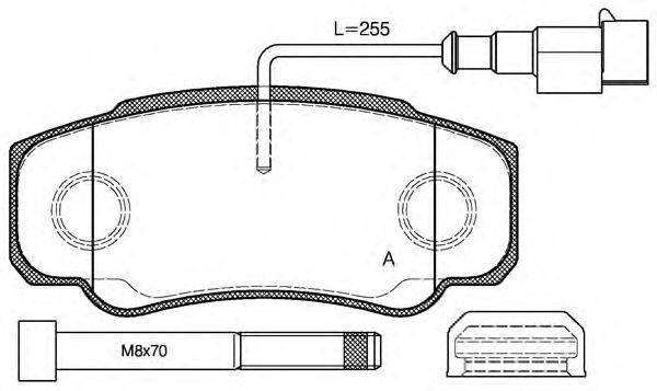 Комплект тормозных колодок, дисковый тормоз OPEN PARTS BPA0961.02