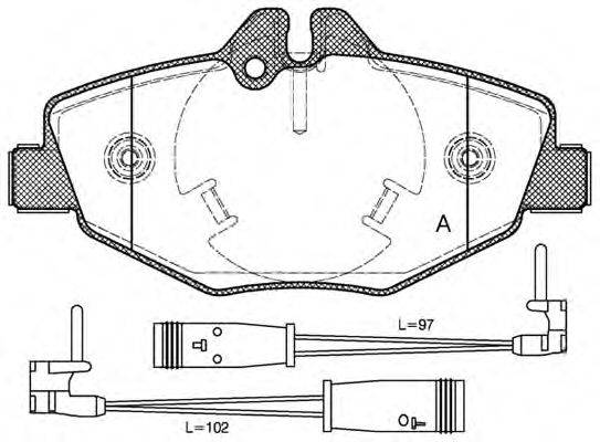 Комплект тормозных колодок, дисковый тормоз OPEN PARTS 23743