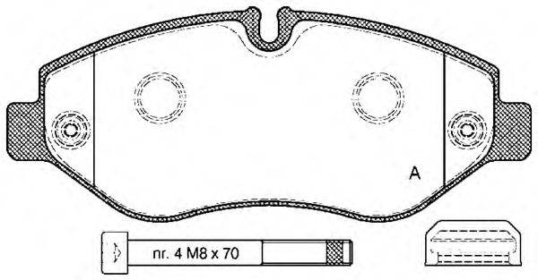 Комплект тормозных колодок, дисковый тормоз OPEN PARTS BPA1245.10