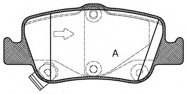Комплект тормозных колодок, дисковый тормоз OPEN PARTS 24664