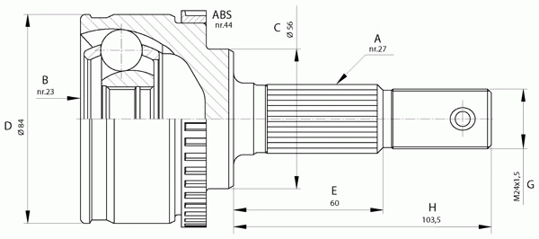 Шарнирный комплект, приводной вал OPEN PARTS CVJ5583.10