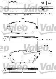 Комплект тормозных колодок, дисковый тормоз VALEO 601299