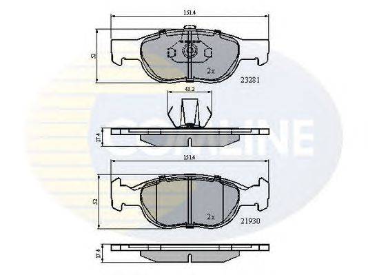 Комплект тормозных колодок, дисковый тормоз COMLINE CBP01018