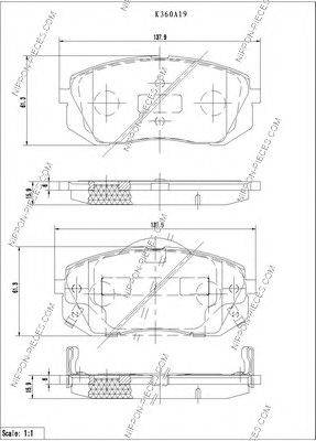 Комплект тормозных колодок, дисковый тормоз NPS ADG04278