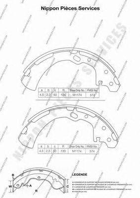 Комплект тормозных колодок NPS 5501137