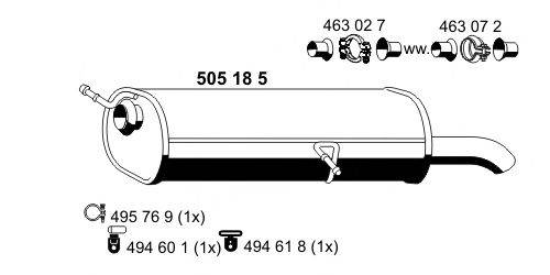 Глушитель выхлопных газов конечный ERNST 505185