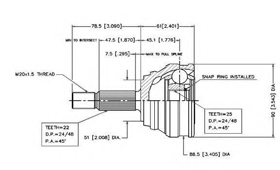 Шарнирный комплект, приводной вал VEMA 18292