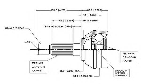 Шарнирный комплект, приводной вал VEMA 18481