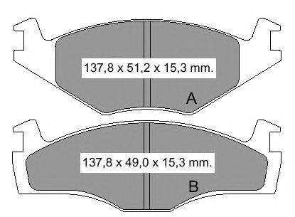 Комплект тормозных колодок, дисковый тормоз VEMA 832911